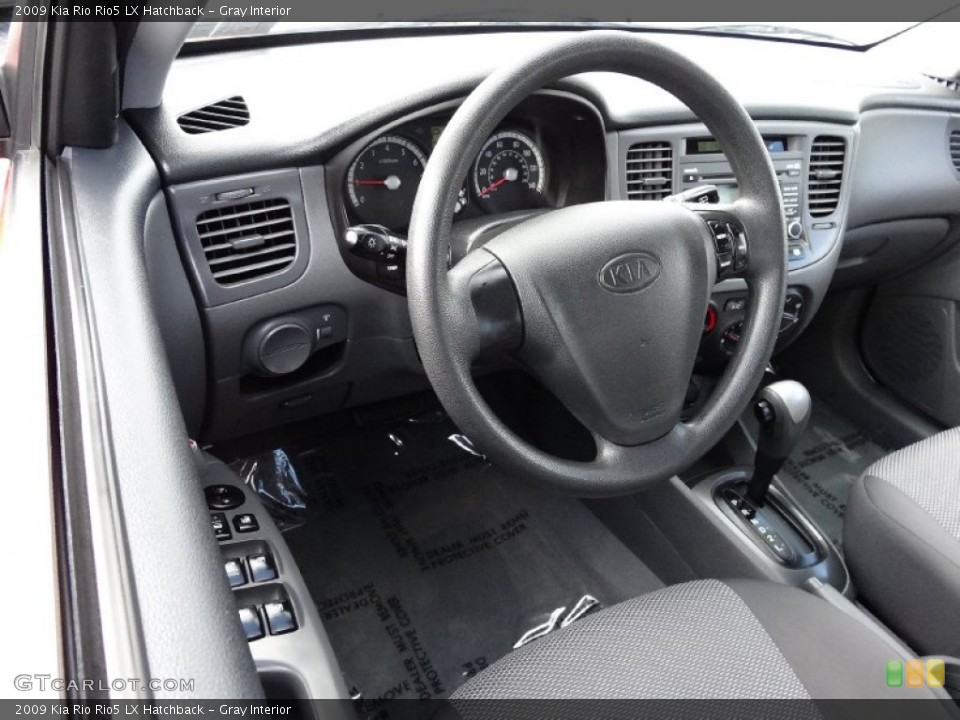 Gray Interior Steering Wheel for the 2009 Kia Rio Rio5 LX Hatchback #77640387