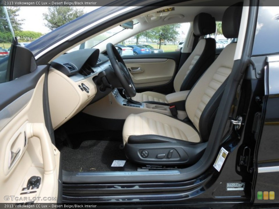 Desert Beige/Black Interior Front Seat for the 2013 Volkswagen CC Lux #77642370