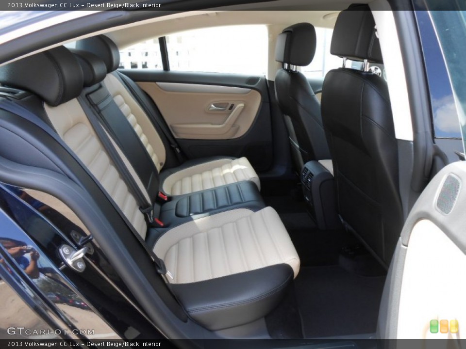 Desert Beige/Black Interior Rear Seat for the 2013 Volkswagen CC Lux #77642454