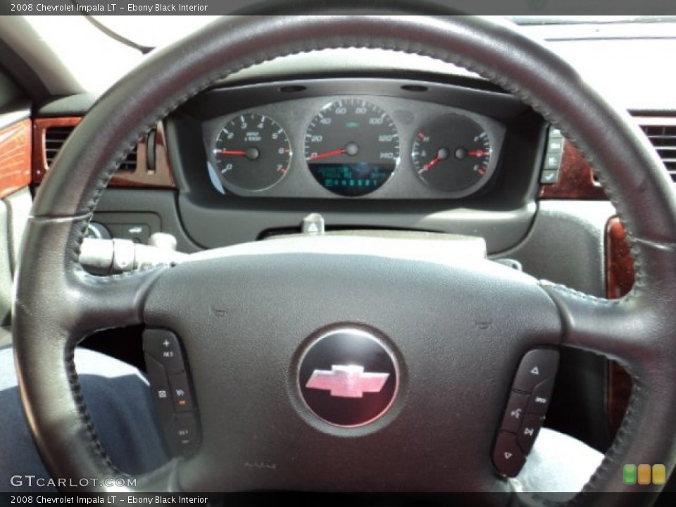 Ebony Black Interior Steering Wheel for the 2008 Chevrolet Impala LT #77642756