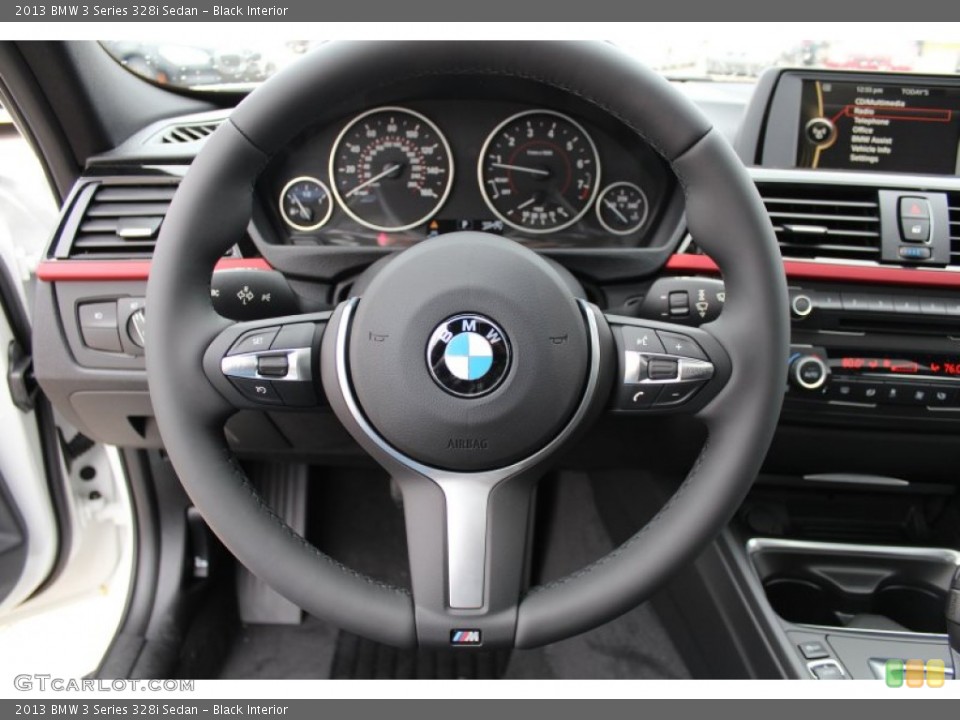 Black Interior Steering Wheel for the 2013 BMW 3 Series 328i Sedan #77643432