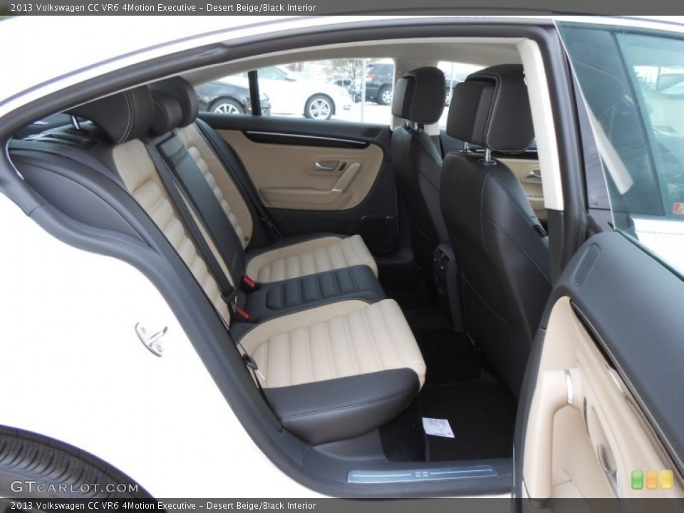 Desert Beige/Black Interior Rear Seat for the 2013 Volkswagen CC VR6 4Motion Executive #77643578