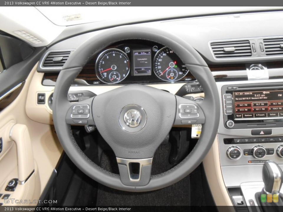 Desert Beige/Black Interior Steering Wheel for the 2013 Volkswagen CC VR6 4Motion Executive #77643633