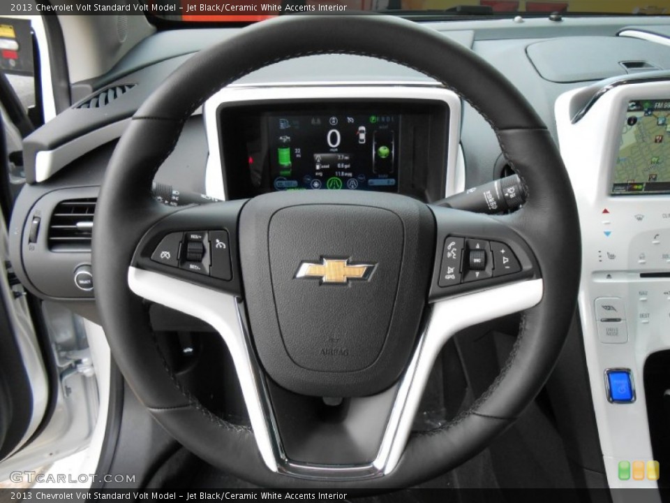 Jet Black/Ceramic White Accents Interior Steering Wheel for the 2013 Chevrolet Volt  #77645742