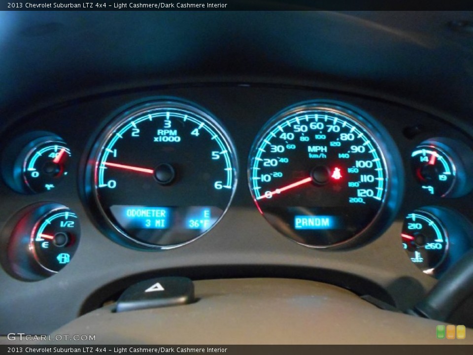 Light Cashmere/Dark Cashmere Interior Gauges for the 2013 Chevrolet Suburban LTZ 4x4 #77646159