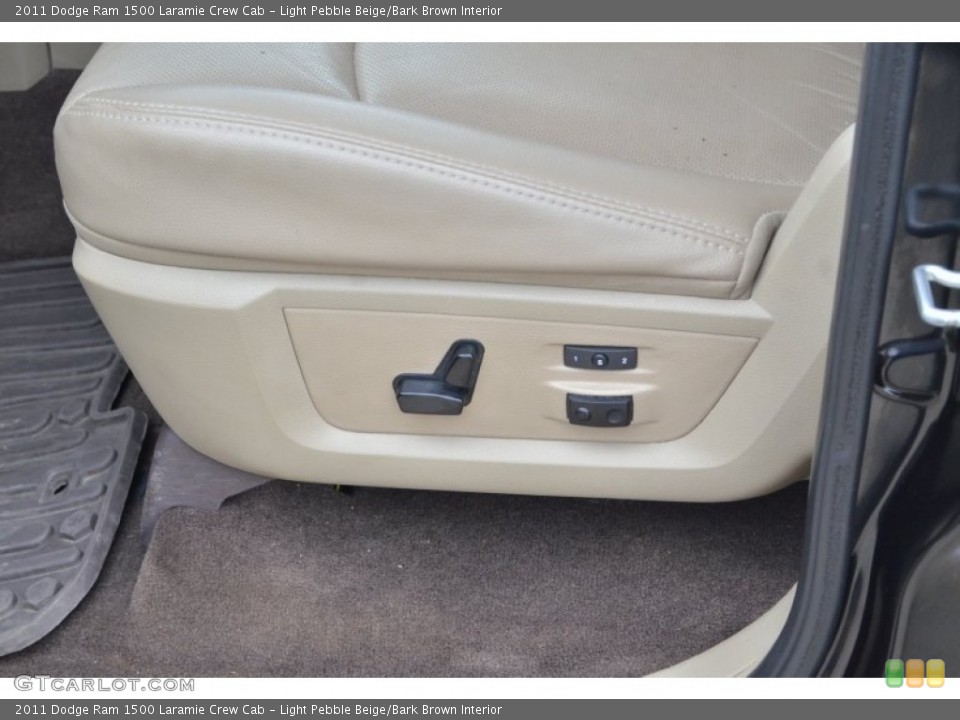 Light Pebble Beige/Bark Brown Interior Controls for the 2011 Dodge Ram 1500 Laramie Crew Cab #77646282