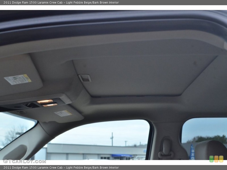 Light Pebble Beige/Bark Brown Interior Sunroof for the 2011 Dodge Ram 1500 Laramie Crew Cab #77646324