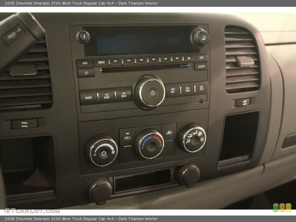 Dark Titanium Interior Controls for the 2008 Chevrolet Silverado 1500 Work Truck Regular Cab 4x4 #77646368