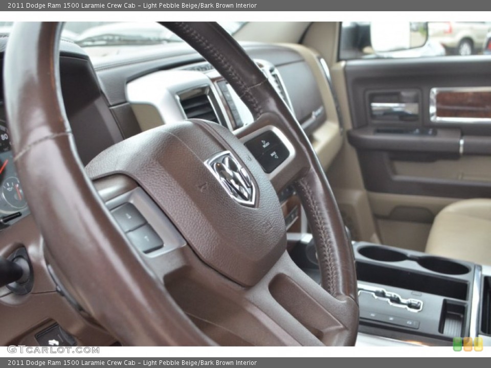Light Pebble Beige/Bark Brown Interior Steering Wheel for the 2011 Dodge Ram 1500 Laramie Crew Cab #77646418