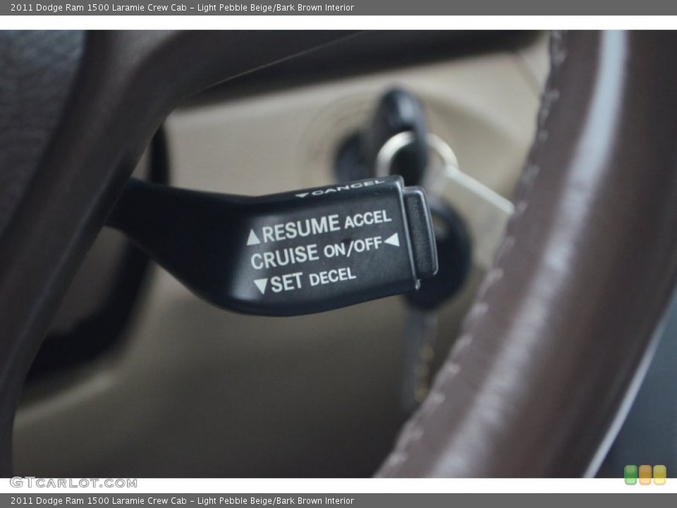 Light Pebble Beige/Bark Brown Interior Controls for the 2011 Dodge Ram 1500 Laramie Crew Cab #77646510