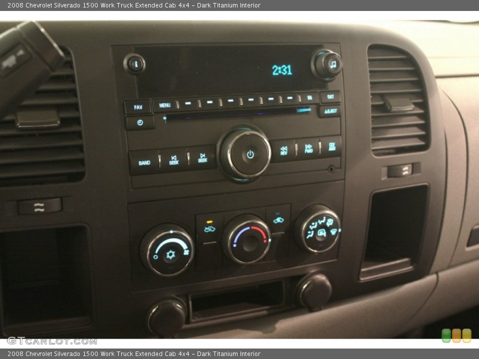 Dark Titanium Interior Controls for the 2008 Chevrolet Silverado 1500 Work Truck Extended Cab 4x4 #77646673