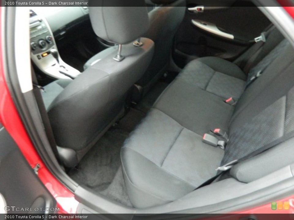 Dark Charcoal Interior Rear Seat for the 2010 Toyota Corolla S #77647307