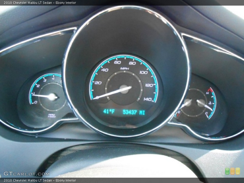 Ebony Interior Gauges for the 2010 Chevrolet Malibu LT Sedan #77647893