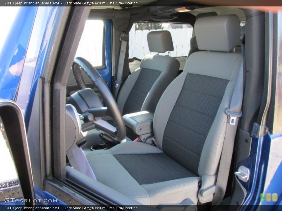 Dark Slate Gray/Medium Slate Gray Interior Front Seat for the 2010 Jeep Wrangler Sahara 4x4 #77648142