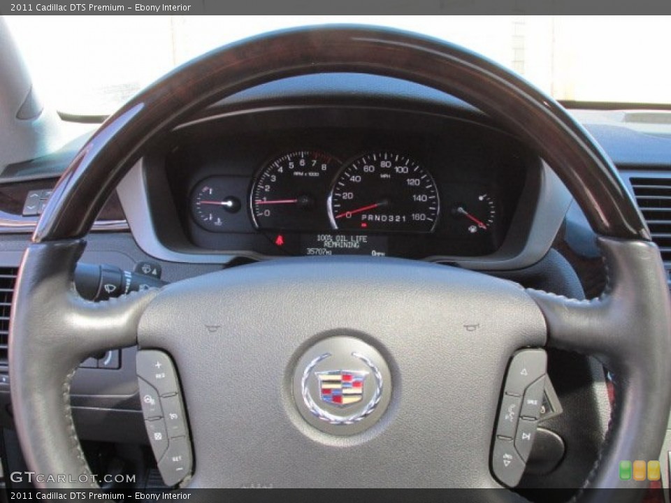 Ebony Interior Steering Wheel for the 2011 Cadillac DTS Premium #77648979
