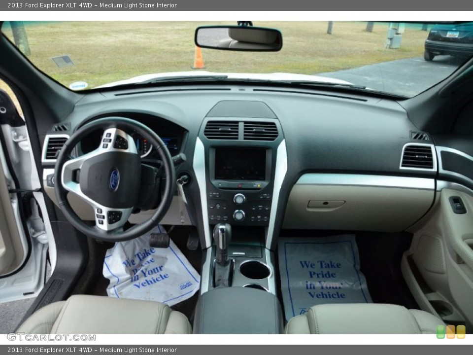 Medium Light Stone Interior Dashboard for the 2013 Ford Explorer XLT 4WD #77651193