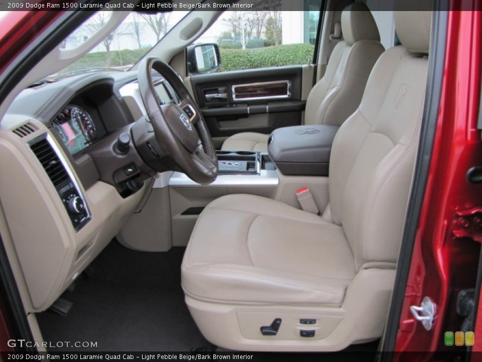 Light Pebble Beige/Bark Brown Interior Front Seat for the 2009 Dodge Ram 1500 Laramie Quad Cab #77651515