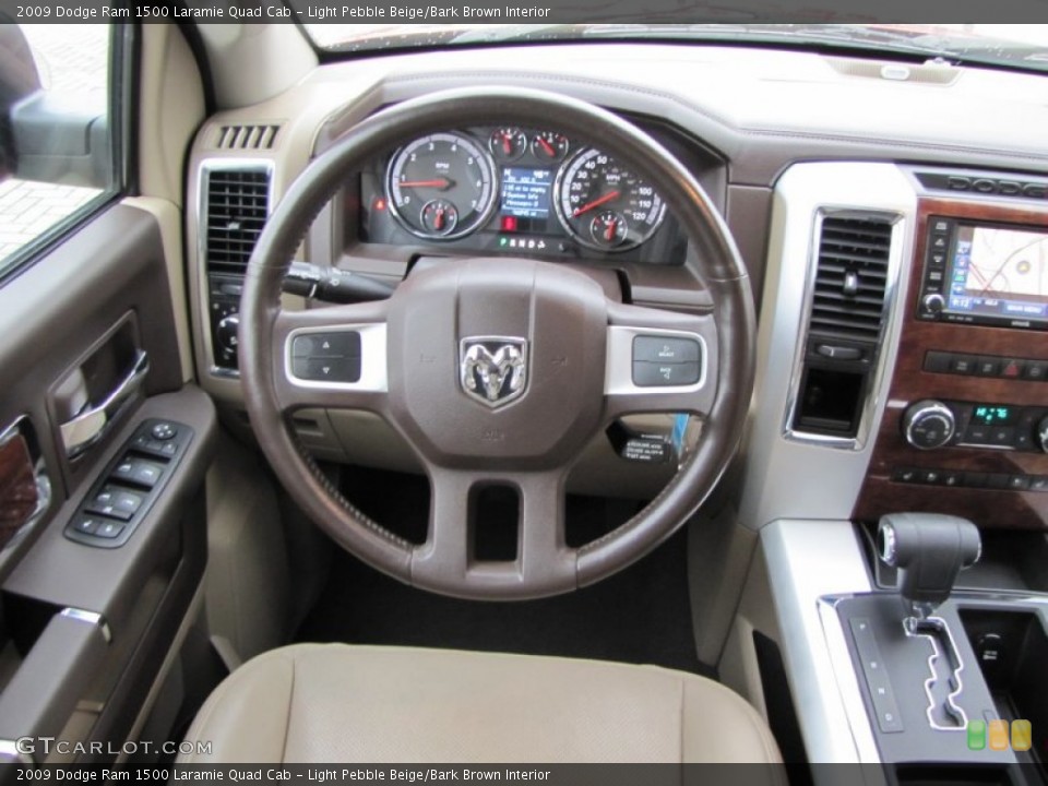 Light Pebble Beige/Bark Brown Interior Steering Wheel for the 2009 Dodge Ram 1500 Laramie Quad Cab #77651843