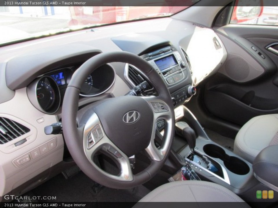 Taupe Interior Prime Interior for the 2013 Hyundai Tucson GLS AWD #77654547