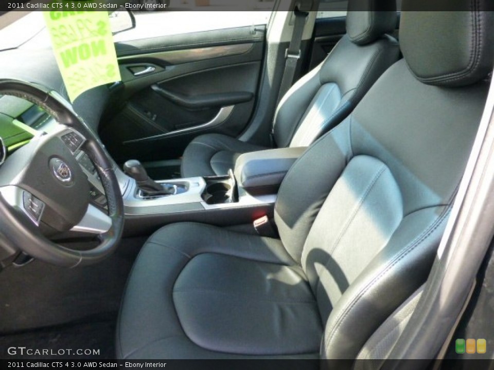 Ebony Interior Front Seat for the 2011 Cadillac CTS 4 3.0 AWD Sedan #77657904