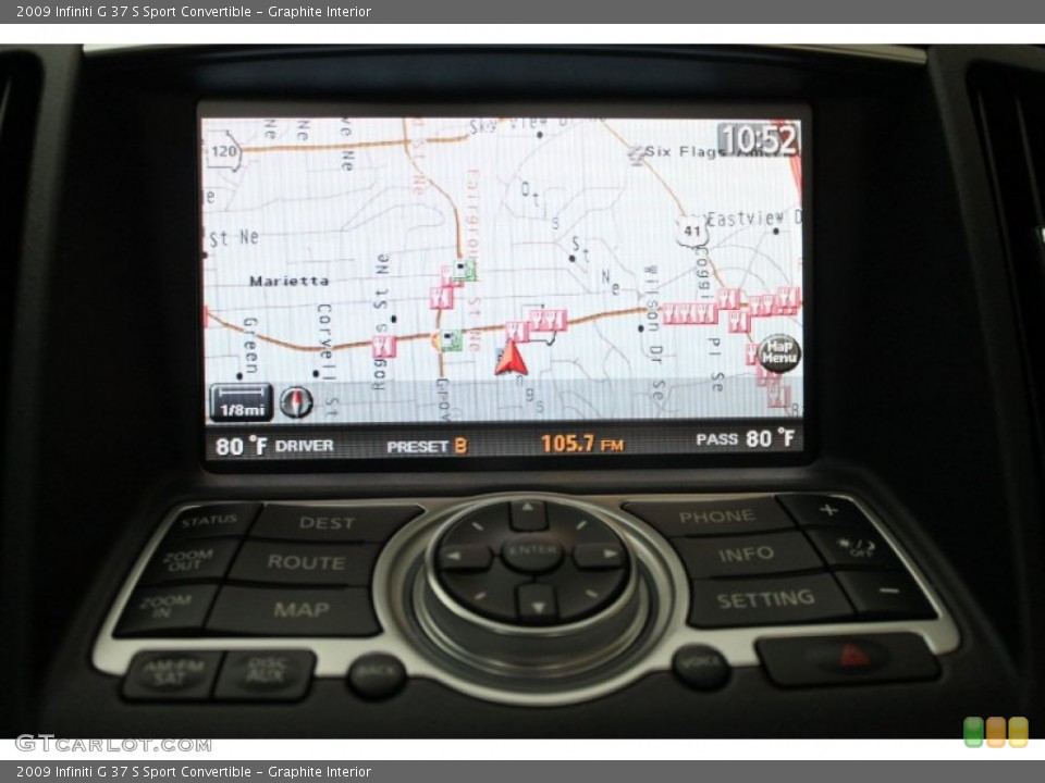 Graphite Interior Navigation for the 2009 Infiniti G 37 S Sport Convertible #77662689