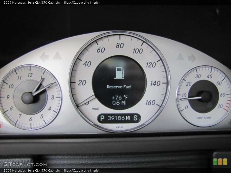 Black/Cappuccino Interior Gauges for the 2009 Mercedes-Benz CLK 350 Cabriolet #77665445