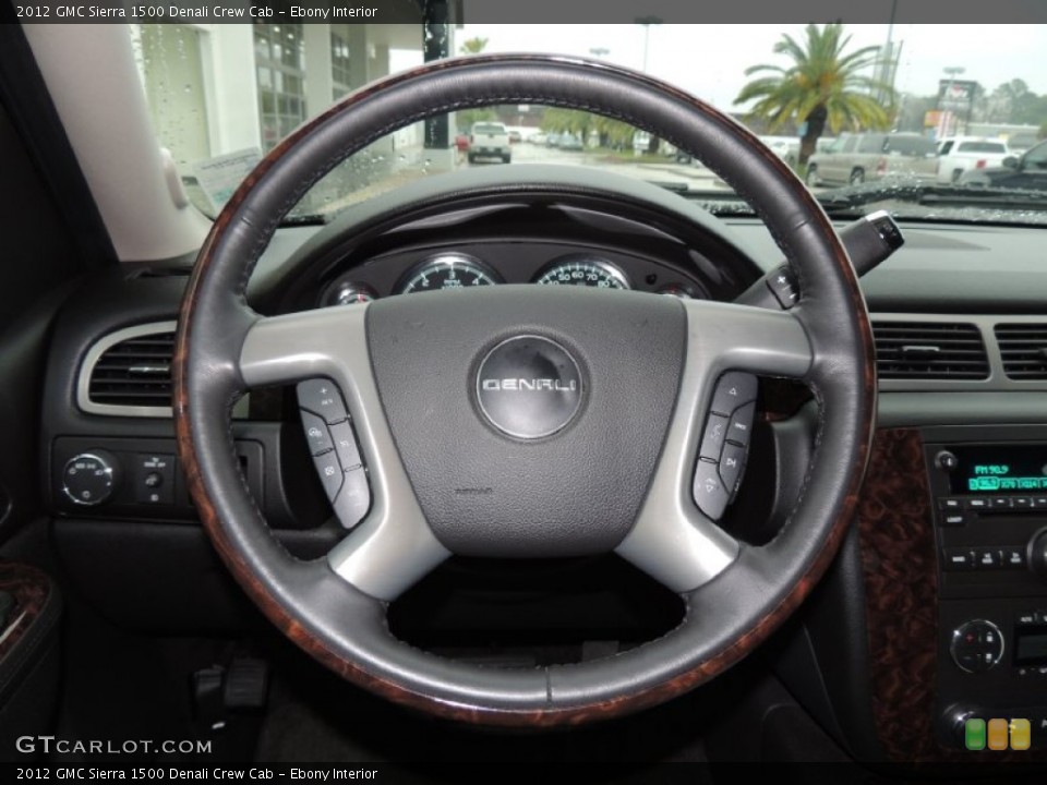 Ebony Interior Steering Wheel for the 2012 GMC Sierra 1500 Denali Crew Cab #77667720