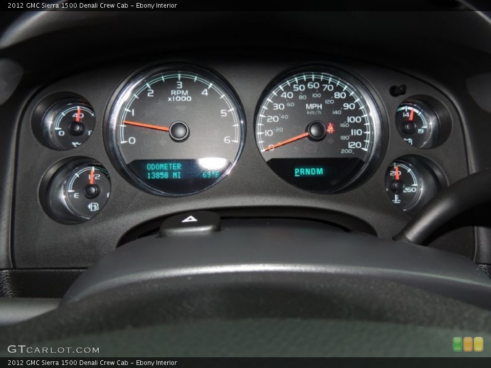 Ebony Interior Gauges for the 2012 GMC Sierra 1500 Denali Crew Cab #77667738