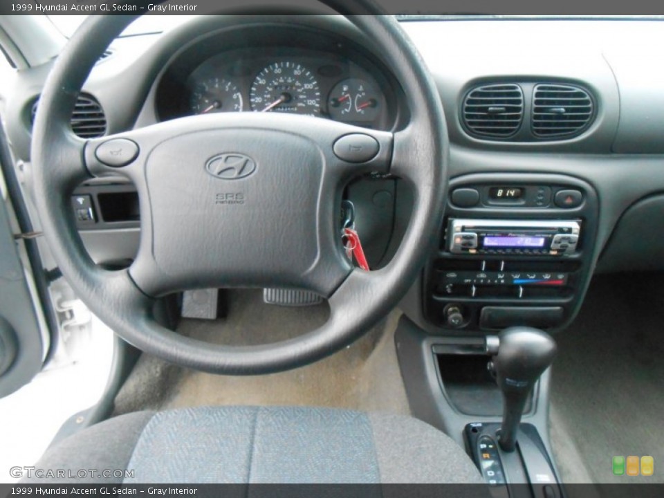 Gray Interior Dashboard for the 1999 Hyundai Accent GL Sedan #77668155