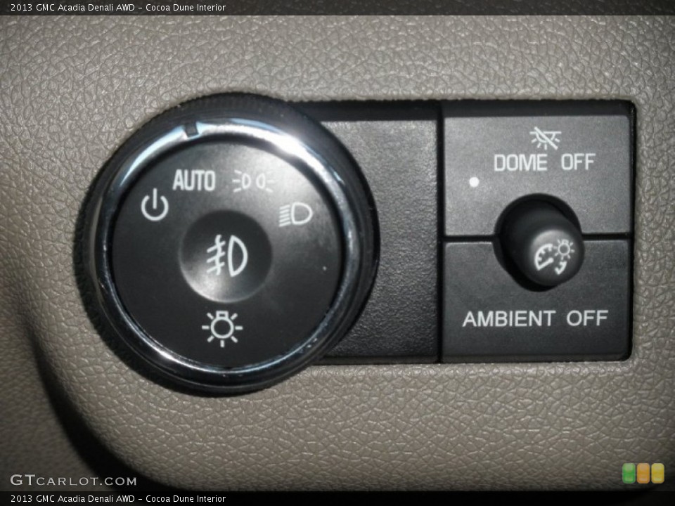Cocoa Dune Interior Controls for the 2013 GMC Acadia Denali AWD #77669416