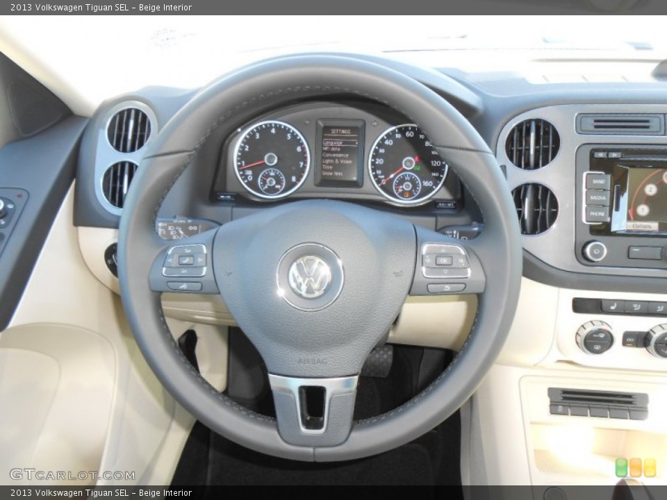 Beige Interior Steering Wheel for the 2013 Volkswagen Tiguan SEL #77671715