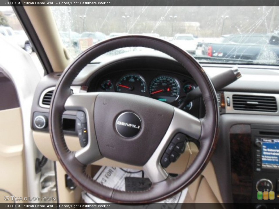Cocoa/Light Cashmere Interior Steering Wheel for the 2011 GMC Yukon Denali AWD #77676228