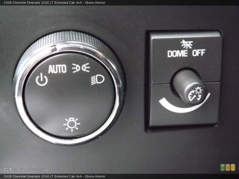 Ebony Interior Controls for the 2008 Chevrolet Silverado 1500 LT Extended Cab 4x4 #77677434