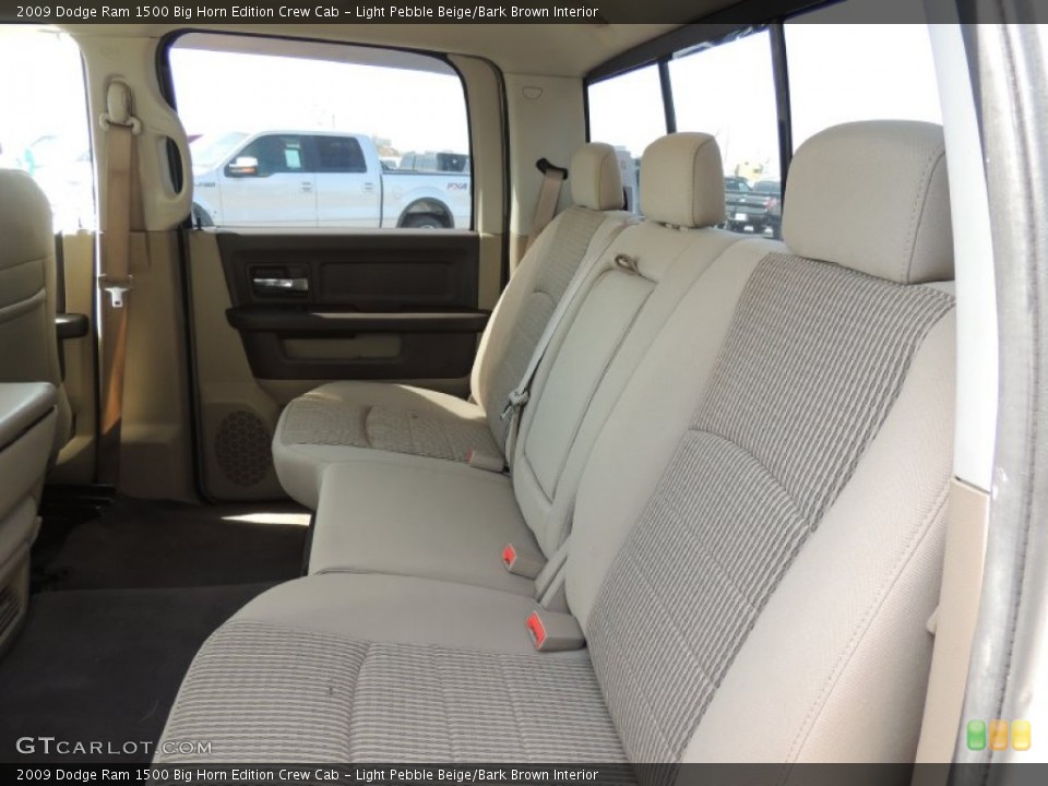 Light Pebble Beige/Bark Brown Interior Rear Seat for the 2009 Dodge Ram 1500 Big Horn Edition Crew Cab #77678139
