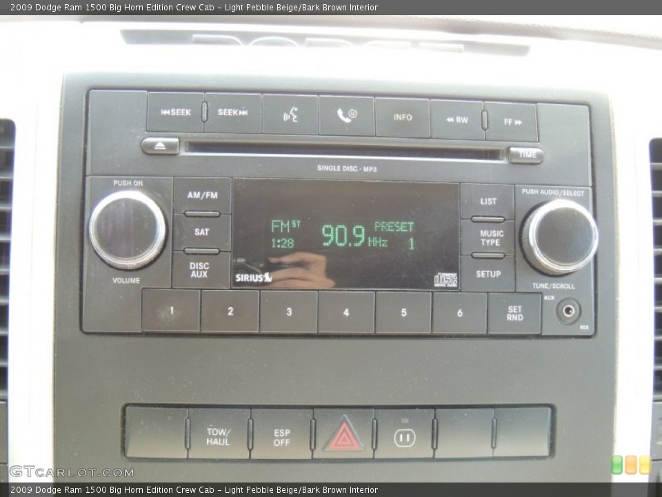 Light Pebble Beige/Bark Brown Interior Audio System for the 2009 Dodge Ram 1500 Big Horn Edition Crew Cab #77678268