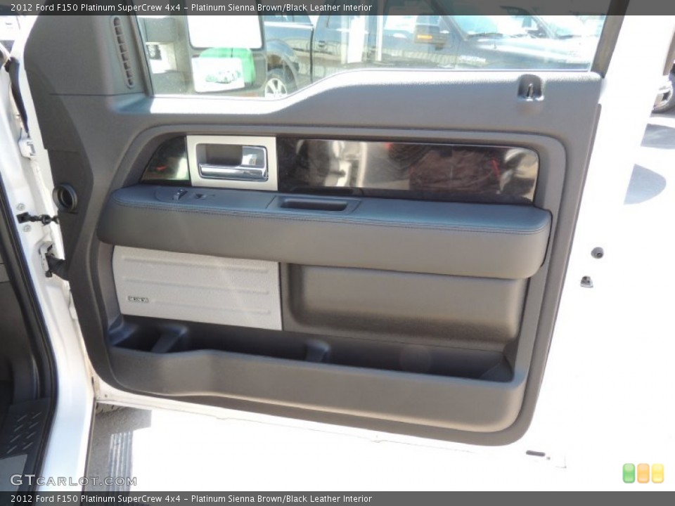 Platinum Sienna Brown/Black Leather Interior Door Panel for the 2012 Ford F150 Platinum SuperCrew 4x4 #77678565