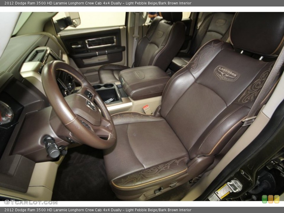 Light Pebble Beige/Bark Brown Interior Front Seat for the 2012 Dodge Ram 3500 HD Laramie Longhorn Crew Cab 4x4 Dually #77679626