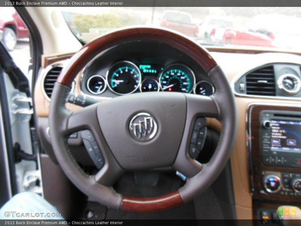 Choccachino Leather Interior Steering Wheel for the 2013 Buick Enclave Premium AWD #77679710
