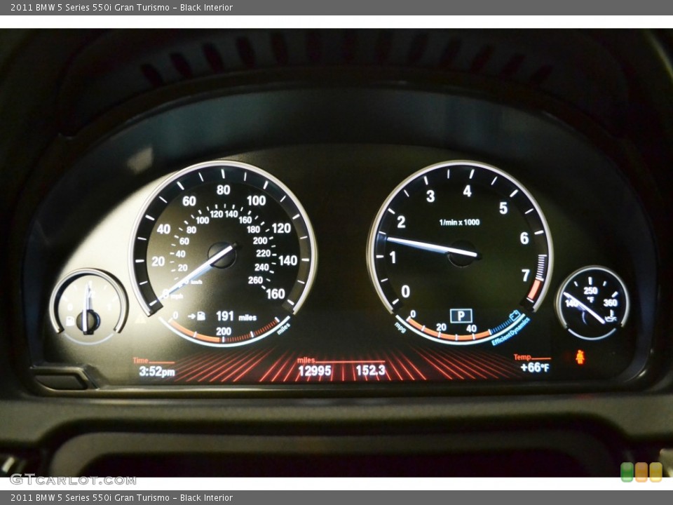 Black Interior Gauges for the 2011 BMW 5 Series 550i Gran Turismo #77680036
