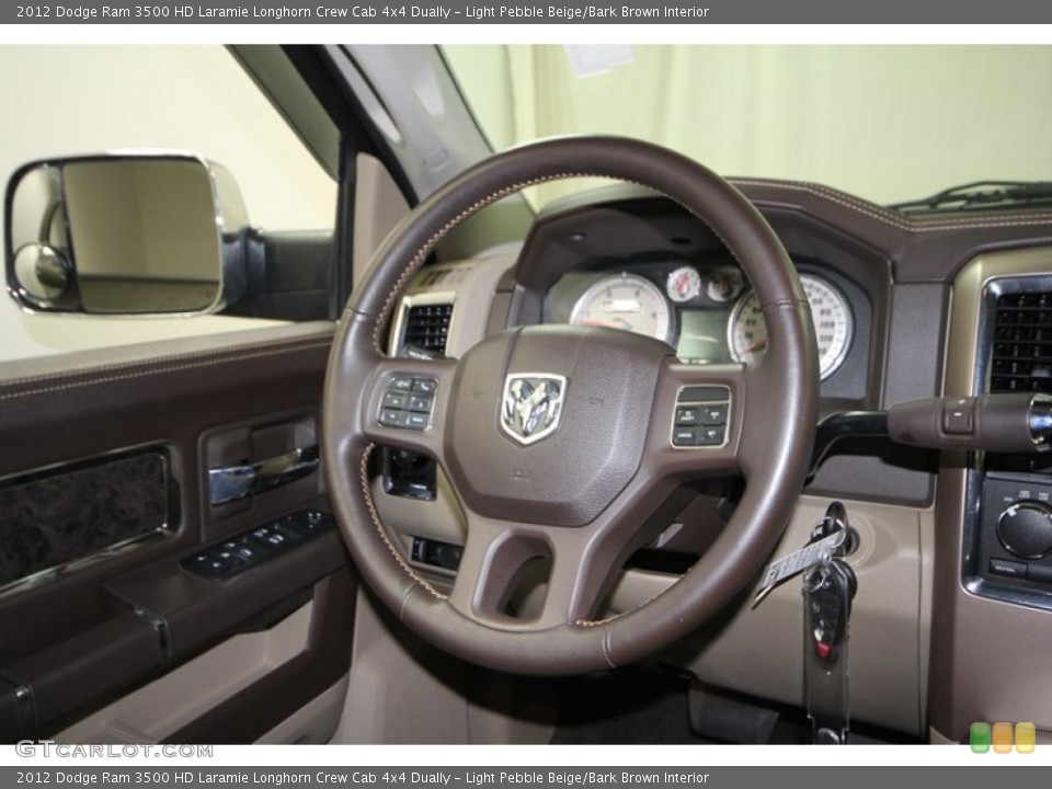 Light Pebble Beige/Bark Brown Interior Steering Wheel for the 2012 Dodge Ram 3500 HD Laramie Longhorn Crew Cab 4x4 Dually #77680224