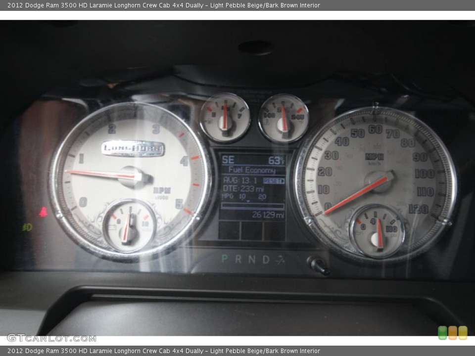 Light Pebble Beige/Bark Brown Interior Gauges for the 2012 Dodge Ram 3500 HD Laramie Longhorn Crew Cab 4x4 Dually #77680671