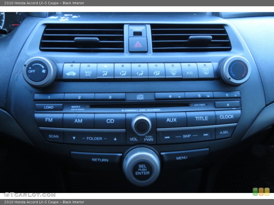 Black Interior Controls for the 2010 Honda Accord LX-S Coupe #77681235
