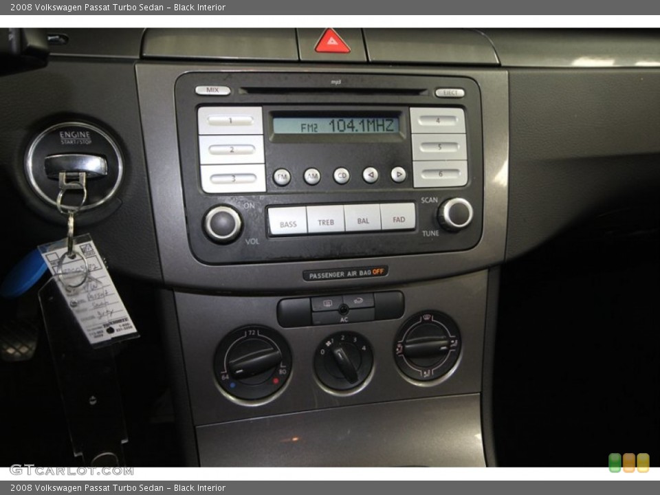 Black Interior Controls for the 2008 Volkswagen Passat Turbo Sedan #77684535