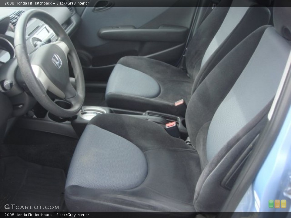 Black/Grey Interior Front Seat for the 2008 Honda Fit Hatchback #77685651