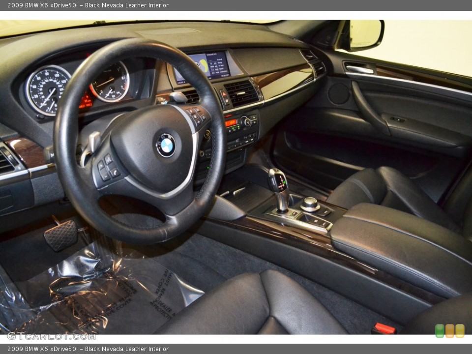 Black Nevada Leather 2009 BMW X6 Interiors