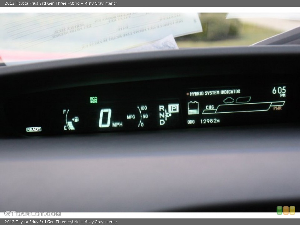 Misty Gray Interior Gauges for the 2012 Toyota Prius 3rd Gen Three Hybrid #77685987