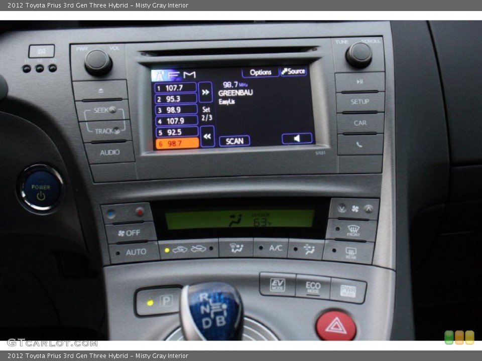 Misty Gray Interior Controls for the 2012 Toyota Prius 3rd Gen Three Hybrid #77686008