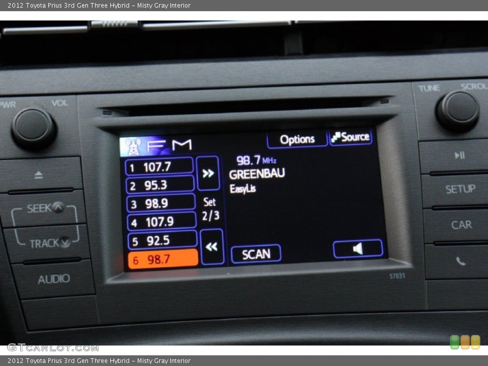 Misty Gray Interior Controls for the 2012 Toyota Prius 3rd Gen Three Hybrid #77686018