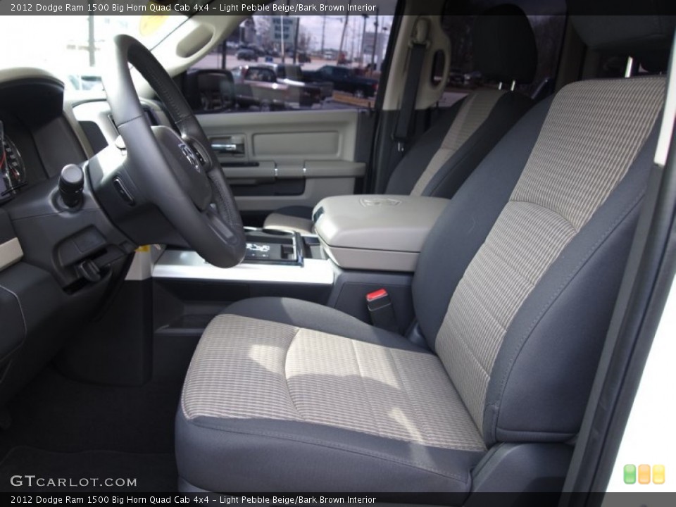 Light Pebble Beige/Bark Brown Interior Front Seat for the 2012 Dodge Ram 1500 Big Horn Quad Cab 4x4 #77686284
