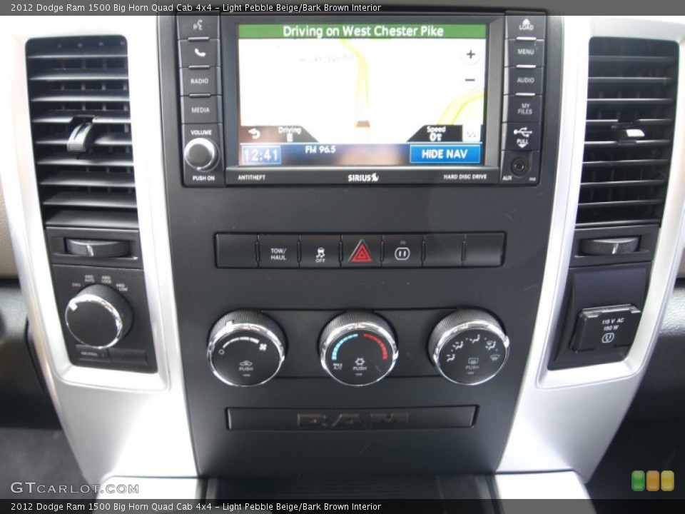 Light Pebble Beige/Bark Brown Interior Controls for the 2012 Dodge Ram 1500 Big Horn Quad Cab 4x4 #77686496